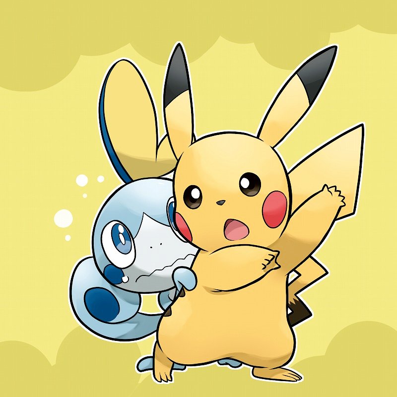 blue_eyes bright_pupils closed_mouth commentary_request gen_1_pokemon gen_8_pokemon hiding mabu_(dorisuto) no_humans open_mouth outline peeking_out pikachu pokemon pokemon_(creature) sobble starter_pokemon tongue wavy_mouth