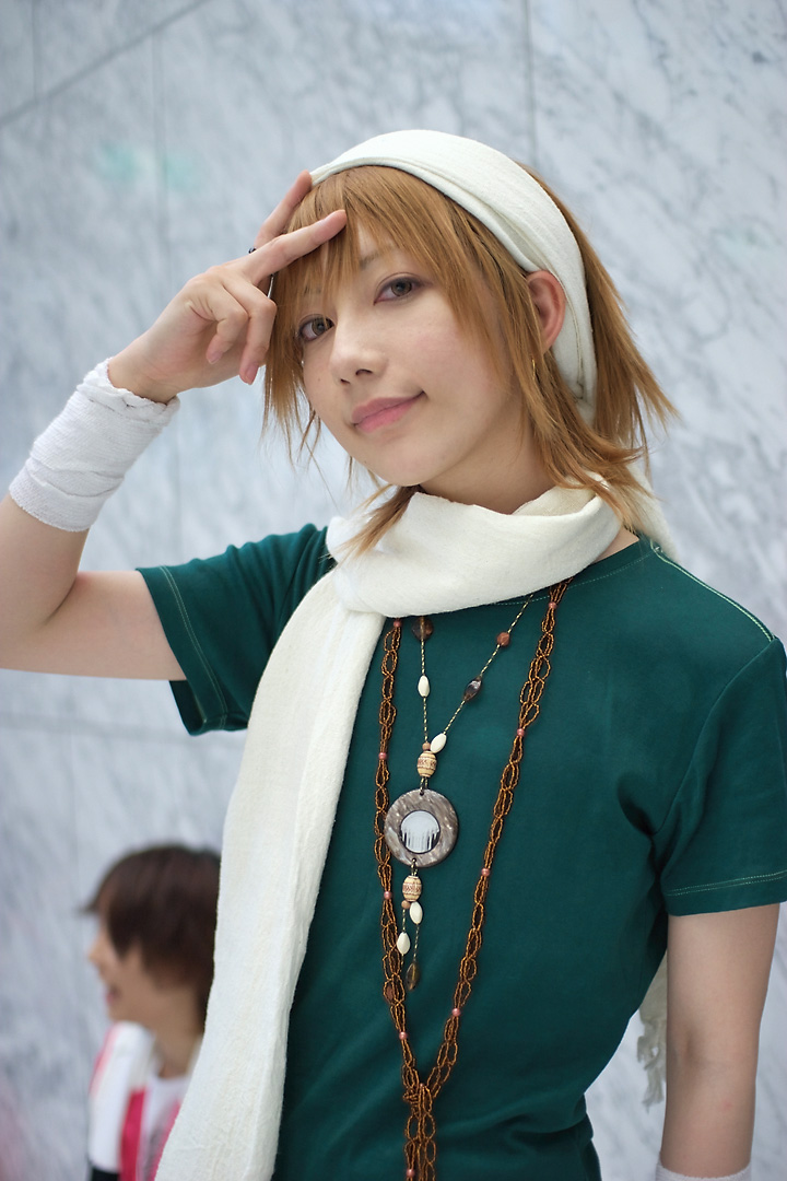 beads cosplay hairband houx kiri_kosuke scarf striped_pants sugar_sugar_rune