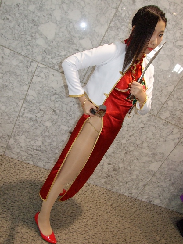 akoda_yae asian black_lagoon chinadress cosplay female girl kukri_knives pantyhose photo qipao shenhua women