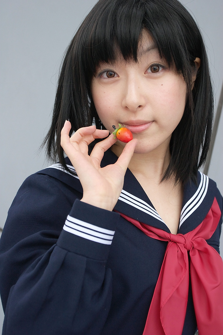 awatsuki_anzu cosplay ichigo_100 photo school_uniform strawberry toujou_aya