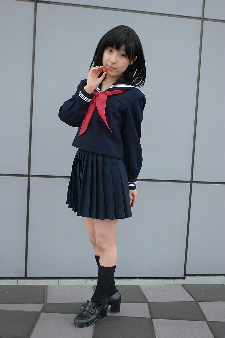 awatsuki_anzu cosplay ichigo_100 photo school_uniform socks toujou_aya