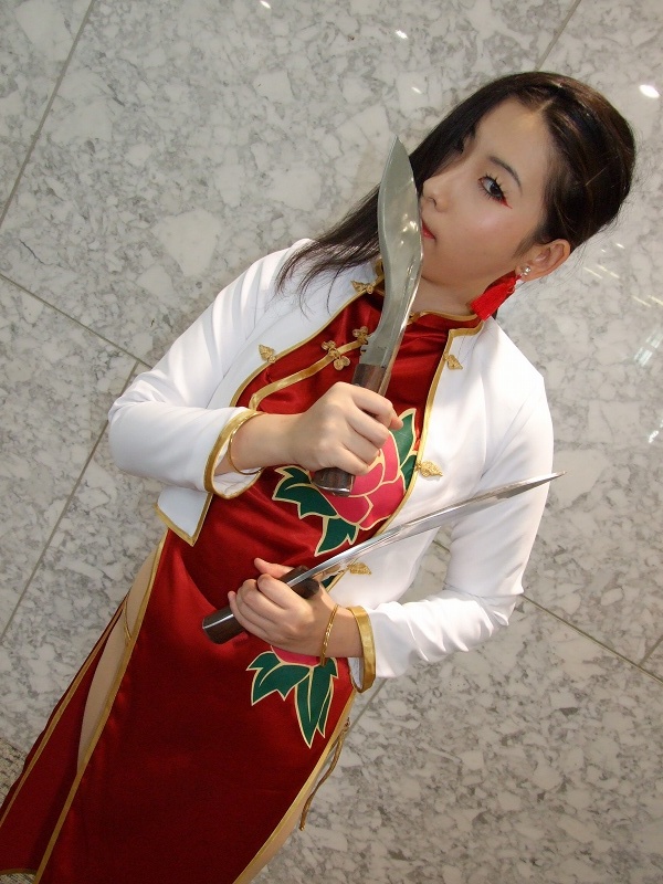 akoda_yae asian black_lagoon chinadress cosplay female girl kukri_knives pantyhose photo qipao shenhua women