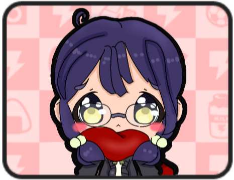 bow chibi glasses green_bow hair_tie jacket lowres original purple_hair raimon raimon_school_uniform red_scarf scarf school_uniform shirosaki_tomoyo shy tsxbomii. twintails yellow_eyes