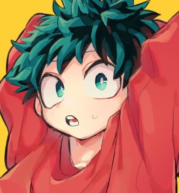 1boy :d arm_behind_head boku_no_hero_academia curly_hair freckles green_eyes green_hair lowres midoriya_izuku open_mouth profile short_hair simple_background smile solo teeth torotoro_saamon upper_teeth