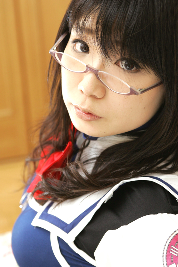 asian breasts chocoball cosplay fujisawa_yayoi glasses photo uchuu_no_stellvia uniform