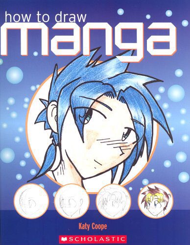 1boy artist_name bangs blue-haired_boy_(how_to_draw_manga) blue_eyes blue_hair blush closed_mouth commentary copyright_name derivative_work english_commentary english_text forehead hair_intakes hair_tie happy how_to_draw_manga light_blush long_hair looking_to_the_side looking_up lowres male_focus ponytail sacrxm shirt sidelocks signature simple_background smile solo tied_hair upper_body white_background white_shirt