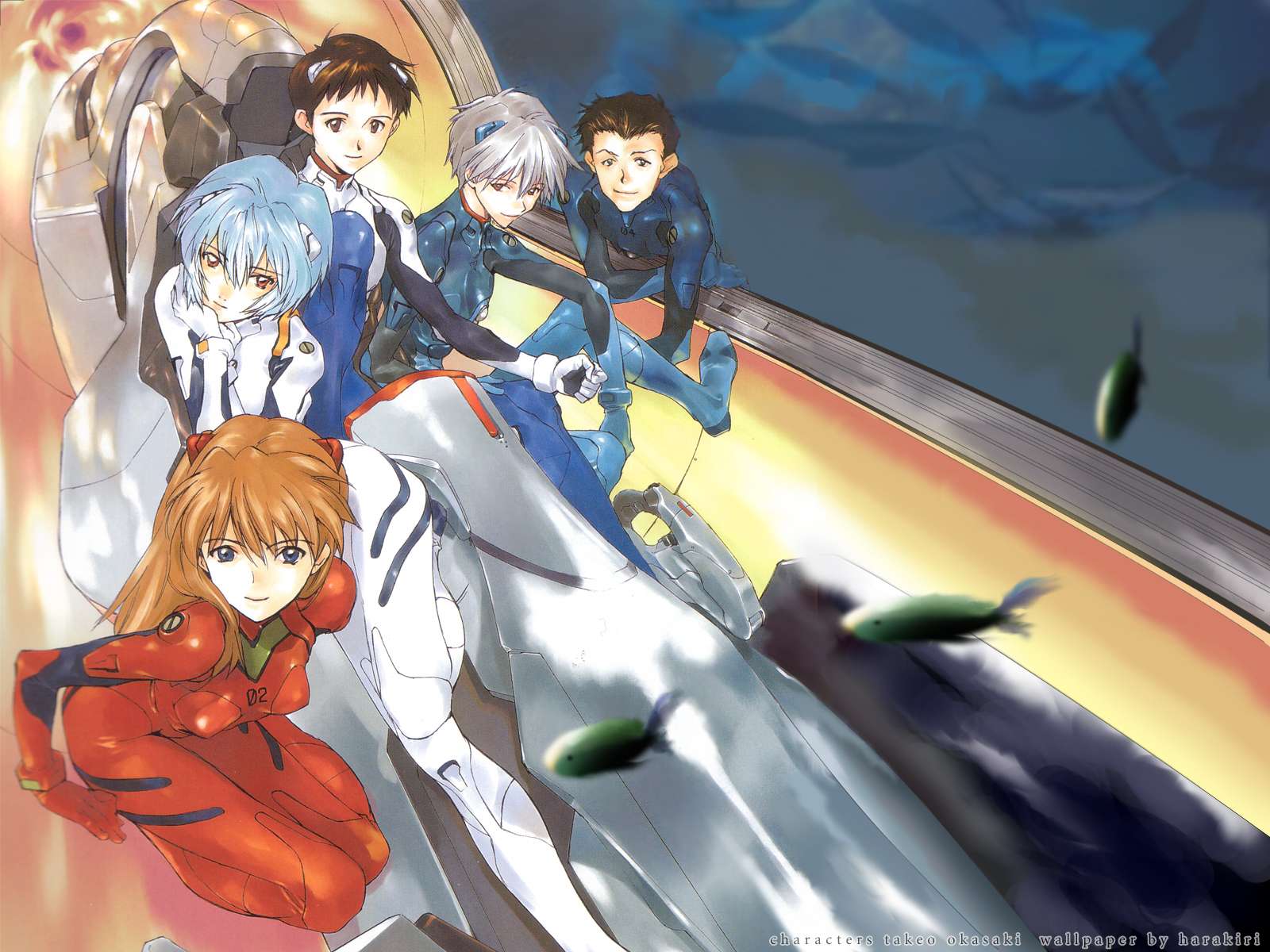 ayanami_rei gainax ikari_shinji nagisa_kaworu neon_genesis_evangelion okazaki_takeshi plugsuit souryuu_asuka_langley suzuhara_toji