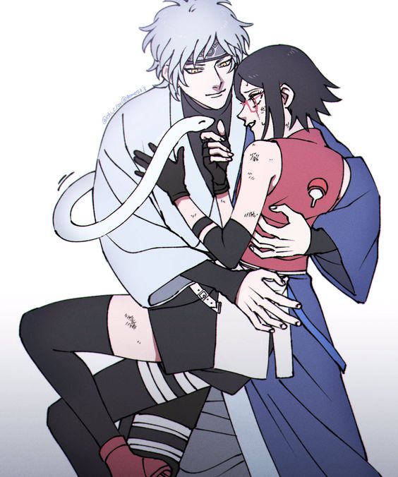 1boy 1girl black_hair boruto:_naruto_next_generations mitsuki_(naruto) uchiha_sarada