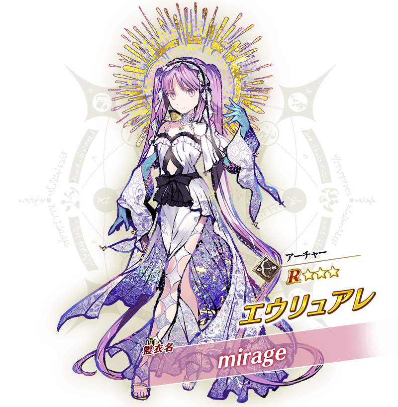 1girl akira_(kaned_fools) black_bow blue_gloves bow character_name choker closed_mouth crossed_legs dress elbow_gloves euryale_(fate) fate/grand_order fate_(series) full_body gloves hairband light_smile long_hair looking_at_viewer lostroom_outfit_(fate) official_art purple_hair smile solo standing star_(symbol) twintails waist_bow white_dress white_eyes