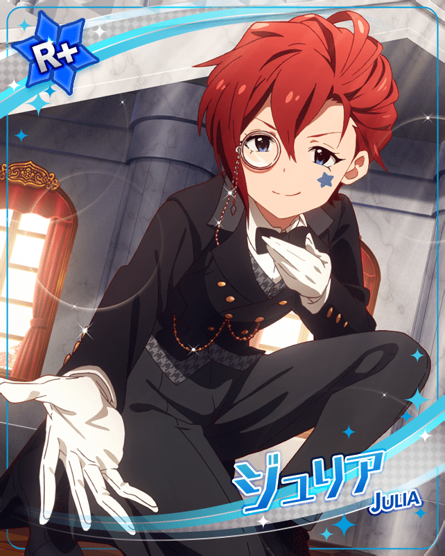 blue_eyes character_name idolmaster_million_live!_theater_days jacket julia_(idolmaster) redhead short_hair smile