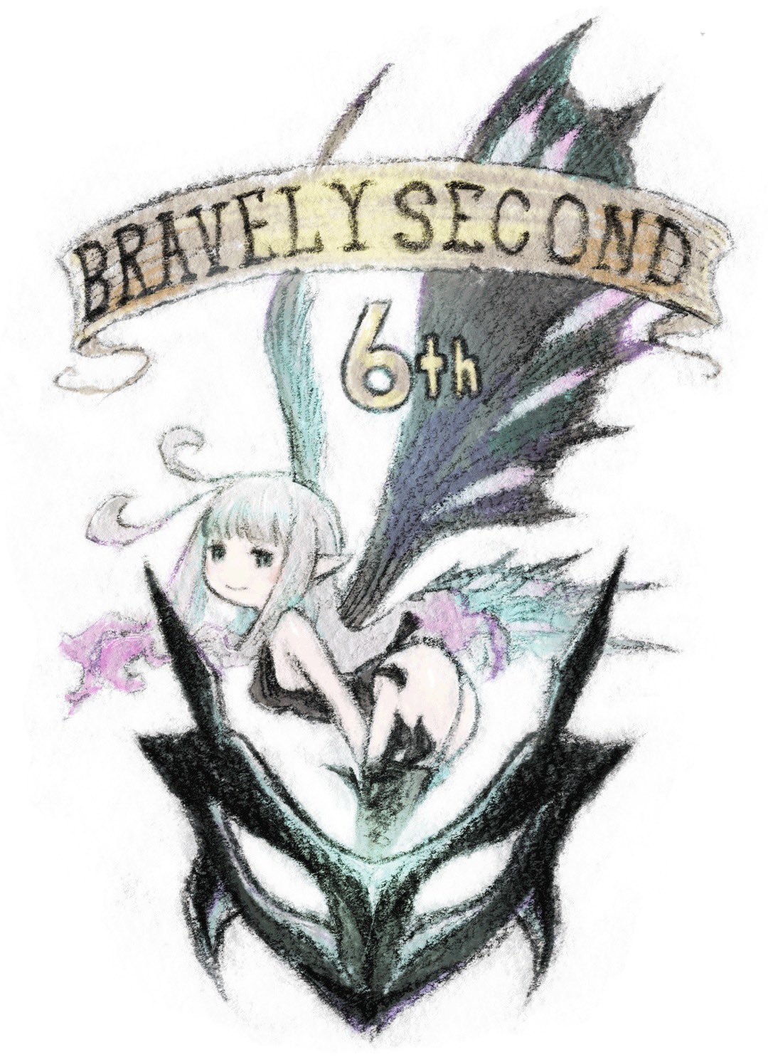 1girl anne_(bravely_second) anniversary antenna_hair ass bent_over black_legwear black_leotard black_wings bravely_default_(series) bravely_second:_end_layer butterfly_wings fairy fairy_wings highres ikusy leotard long_hair mask official_art pointy_ears sidelocks solo thigh-highs white_hair wings