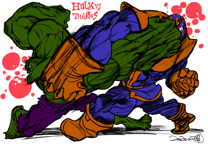 boots fighting gloves hulk imaishi_hiroyuki marvel muscular pants signature thanos