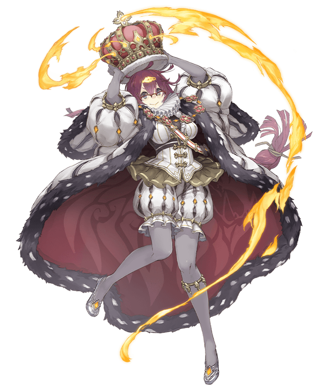 1girl blue_eyes braid crown dorothy_(sinoalice) full_body fur_trim hair_ornament hairclip jewelry ji_no long_hair looking_at_viewer messy_hair neck_ruff necklace official_art over-rim_eyewear purple_hair semi-rimless_eyewear sinoalice smile solo transparent_background