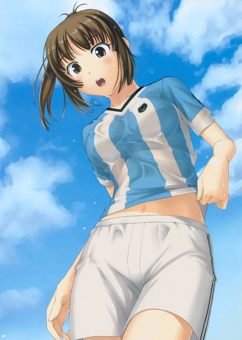 argentina brown_eyes brown_hair fomalhaut kimi_kiss sakino_asuka shorts soccer tanaka_shoutarou world_cup