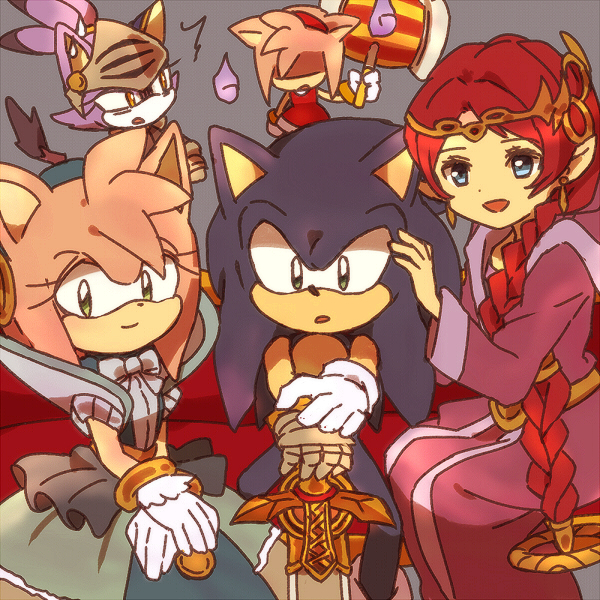 1boy 4girls ^^^ amy_rose animal_ears animal_nose bangs blaze_the_cat blue_dress blue_eyes blue_fur blue_hair blue_hairband body_fur braid bukiko caliburn_(sonic) cat_ears cat_girl cat_tail circlet commentary_request couch dress dual_persona earrings faceless faceless_female fire flat_chest furry gauntlets gloves green_eyes grey_background hair_tie hairband hammer hand_on_another's_head hand_up hands_together happy helmet holding holding_hammer holding_sword holding_weapon huge_weapon jewelry long_hair long_sleeves looking_at_another looking_at_viewer looking_to_the_side medium_hair merlina_(sonic) multicolored_hair multiple_girls open_mouth parted_bangs pink_fur pink_hair pointy_ears purple_dress purple_fire purple_fur purple_hair red_dress red_hairband redhead shaded_face sidelocks simple_background single_braid single_gauntlet single_glove sitting sleeveless sleeveless_dress smile socks sonic_(series) sonic_the_hedgehog sword tail tied_hair topknot two-tone_fur two-tone_hair very_long_hair weapon white_fur white_gloves white_legwear yellow_eyes yellow_fur