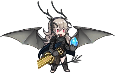 1girl alternate_color alternate_costume anankos barefoot black_clothes black_tail blue_cape cape chibi corrin_(fire_emblem) corrin_(fire_emblem)_(female) corruption crystal dark_persona dragon dragon_girl dragon_horns dragon_tail evil fire_emblem fire_emblem_fates fire_emblem_heroes gloves grey_wings holding holding_sword holding_weapon horns long_hair lowres nintendo open_mouth peevthesheev possessed red_eyes silver_hair sword tail transparent_background weapon wings