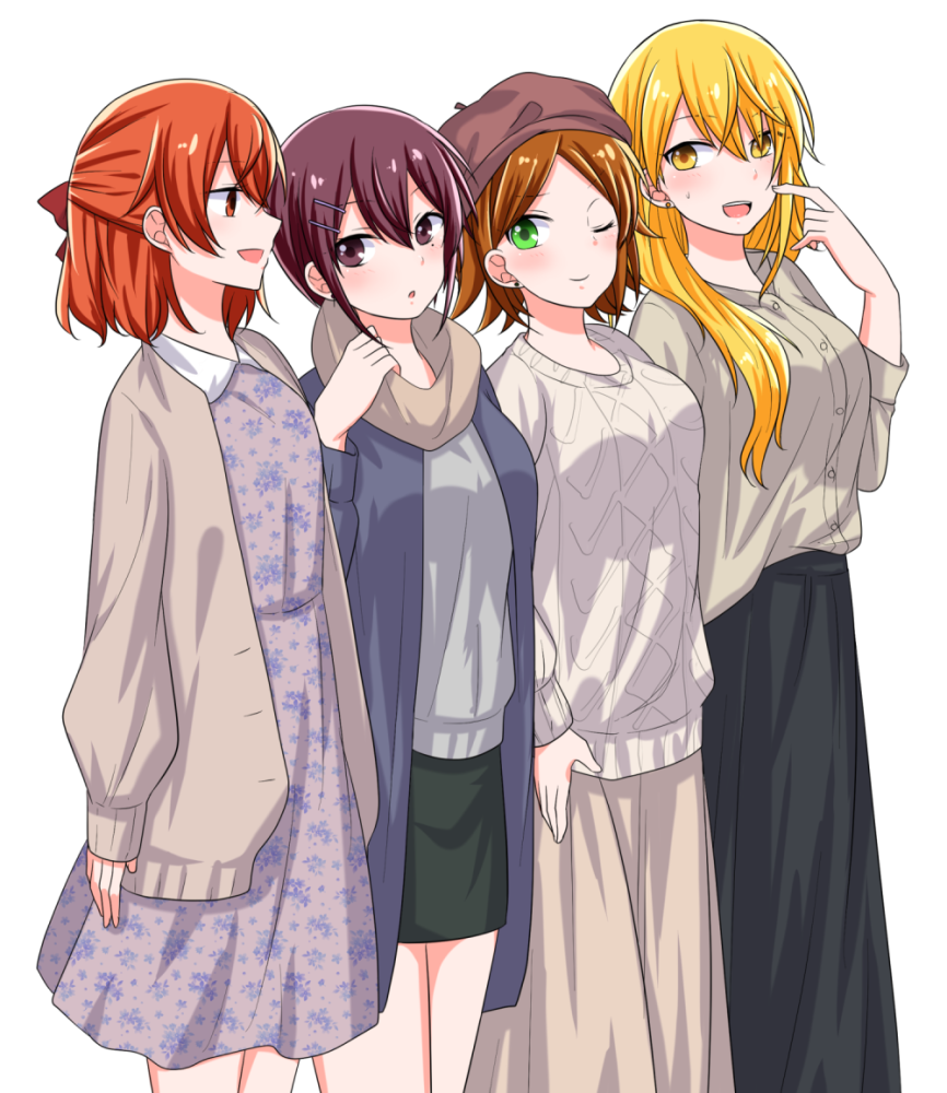 aho_no_sakata blonde_hair brown_hair closed_eyes dress fashion green_eyes hat long_hair niconico purple_hair red_eyes redhead rummy_73 sakako_(aho_no_sakata) senko_(urashimasakatasen) senra_(singer) shima_(niconico) shimako_(urashimasakatasen) short_hair urako_(uratanuki) urashimasakatasen uratanuki utaite_(singer) violet_eyes yellow_eyes