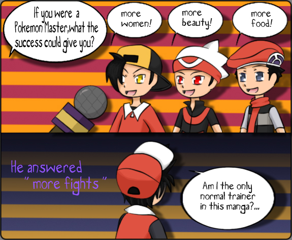 baseball_cap beret diamond_(pokemon) gold_(pokemon) hat microphone pokemon pokemon_special red_(pokemon) ruby_(pokemon) scarf