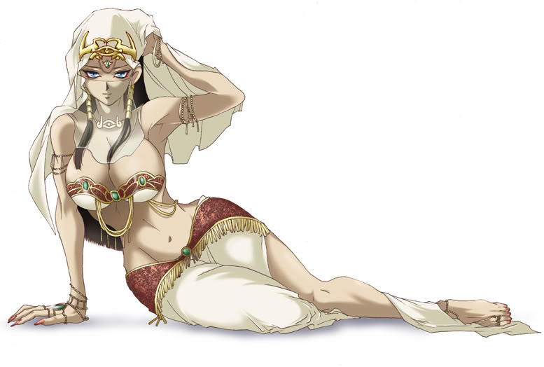 arm_support barefoot barefoot_sandals black_hair blue_eyes breasts cleavage curvy dark_skin egyptian eyeshadow feet fingernails huge_breasts ishizu_ishtar jewelry long_fingernails long_hair nail_polish toe_ring toes wide_hips yu-gi-oh! yuu-gi-ou yuu-gi-ou_duel_monsters