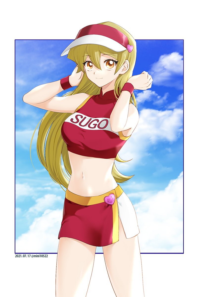 1girl alternate_costume blonde_hair blush breasts long_hair mini10522 tenjouin_asuka yuu-gi-ou yuu-gi-ou_gx