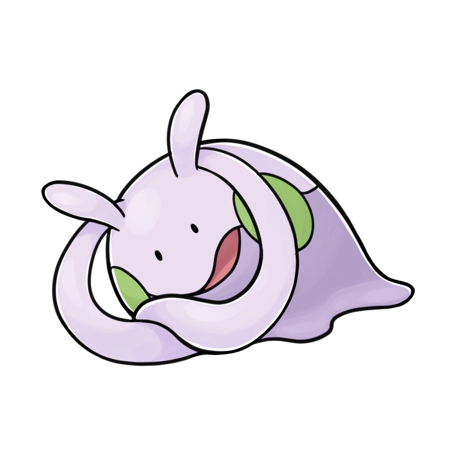 antennae creature full_body gen_6_pokemon goomy no_humans numera_goomy open_mouth pokemon pokemon_(creature) simple_background solo white_background