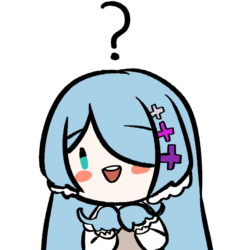 ? aqua_eyes blue_eyes blush chibi detached_wings elira_pendora grey_overalls hair_over_one_eye holding looking_at_viewer nijisanji nijisanji_en off_shoulder one_eye_covered portrait seffyna_(artist) smile virtual_youtuber white_background wings