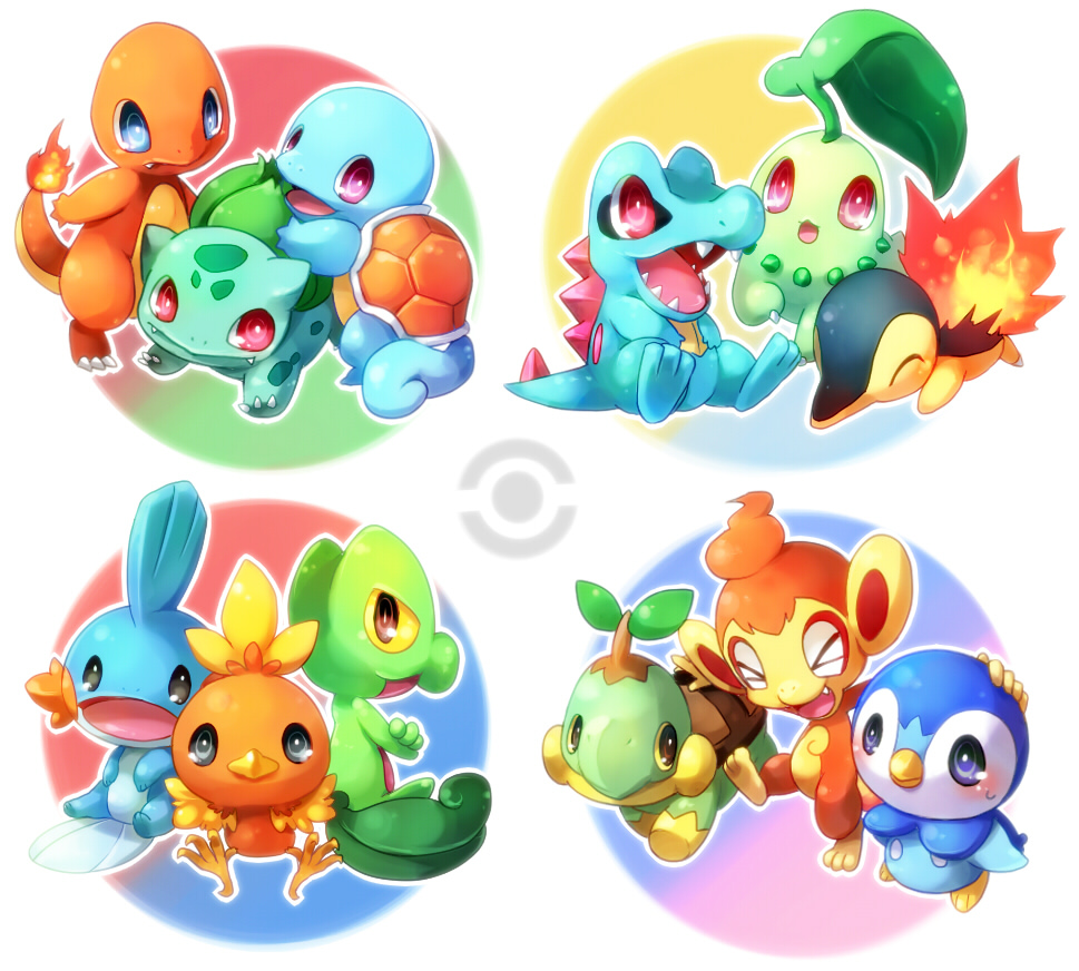 &gt;_&lt; blush bulbasaur charmander chikorita chimchar closed_eyes crossed_arms cyndaquil everyone fangs kuo mudkip no_humans open_mouth piplup pokemon pokemon_(creature) pokemon_(game) pokemon_dppt pokemon_gsc pokemon_rgby pokemon_rse squirtle torchic totodile treecko turtwig