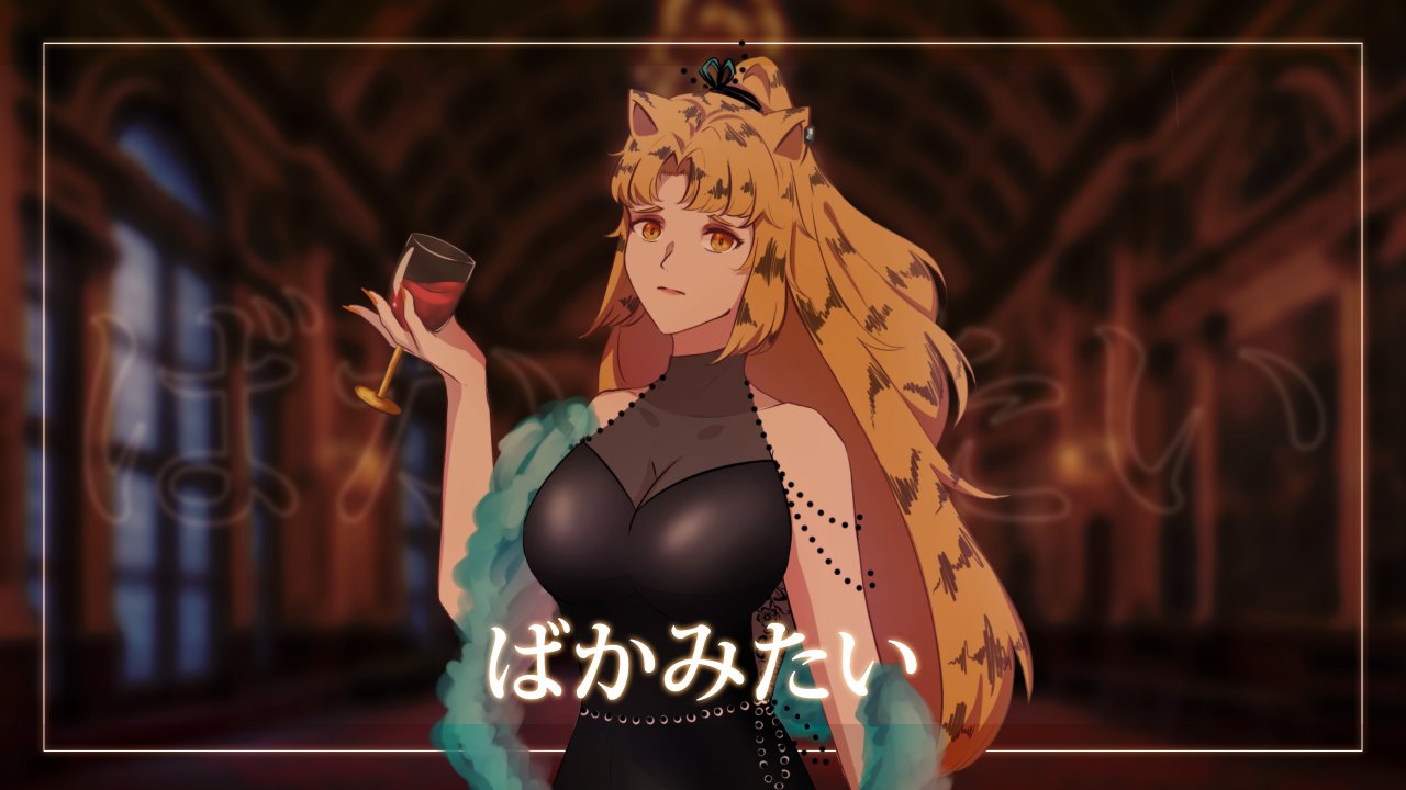 1girl animal_ears animal_print bangs black_dress breasts cup dress drinking_glass feather_boa halterneck head_tilt holding holding_cup large_breasts long_hair looking_at_viewer nara_haramaung nara_haramaung_(artist) nijisanji nijisanji_id orange_eyes orange_hair parted_bangs ponytail solo tiger_ears tiger_girl tiger_print upper_body virtual_youtuber wine_glass