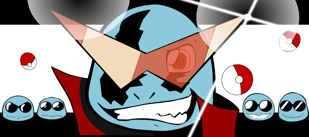 artist_request banchou delinquent grin kamina_shades lens_flare no_humans parody poke_ball pokemon pokemon_(anime) pokemon_(creature) smile spiral_power squirtle squirtle_squad style_parody sunglasses tengen_toppa_gurren_lagann