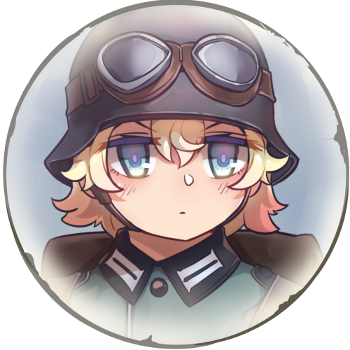 1girl backpack bag bangs blonde_hair blue_eyes closed_mouth company_of_heroes german_army goggles goggles_on_head hair_between_eyes hat lowres military military_hat military_uniform original portrait short_hair solo star_(symbol) uniform v-shaped_eyebrows world_war_ii zhainan_s-jun