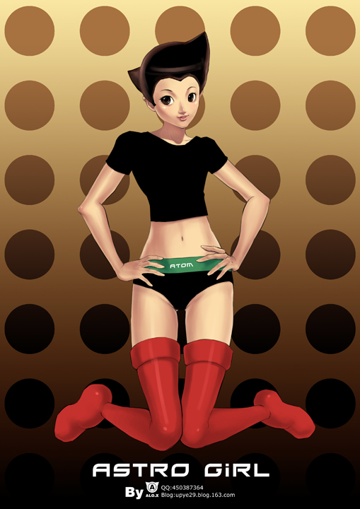 astro_boy atom atom_(tetsuwan_atom) black_hair genderswap tetsuwan_atom thigh-highs thighhighs upye29