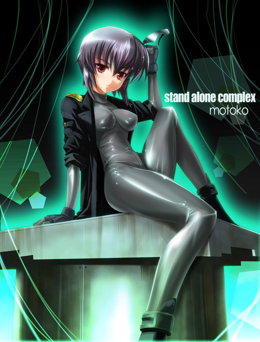 brown_eyes ghost_in_the_shell ghost_in_the_shell_stand_alone_complex kusanagi_motoko legs long_legs purple_hair thighs tnonizyou