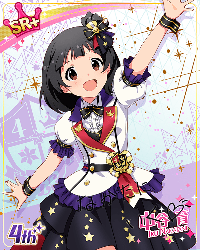 black_hair blush character_name dress idolmaster_million_live!_theater_days nakatani_iku red_eyes short_hair smile