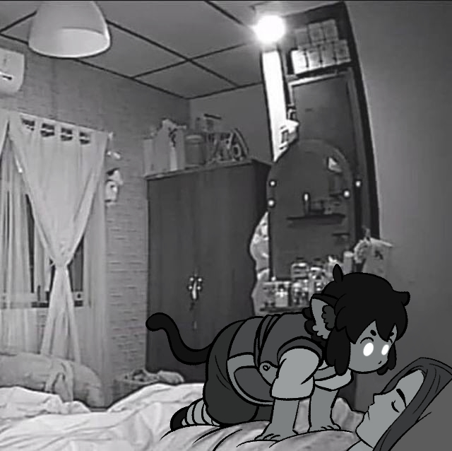 00hix00 2boys animal_ears black_hair cat_boy cat_ears cat_tail closed_eyes curtains greyscale indoors luoxiaohei monochrome multiple_boys no_mouth parody photo_background profile short_sleeves sleeping tail the_legend_of_luo_xiaohei white_eyes window wuxian_(the_legend_of_luoxiaohei)