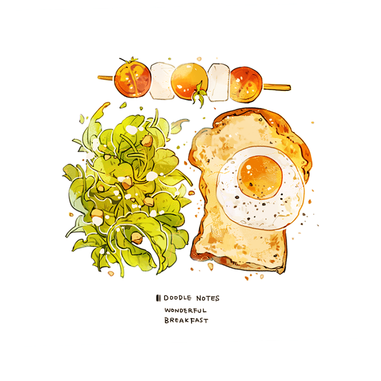 bread commentary cyannism egg english_commentary english_text food food_focus no_humans original simple_background stick sunny_side_up_egg toast tomato vegetable white_background