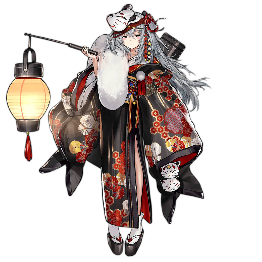 1girl floral_print g11_(girls_frontline) gun_case japanese_clothes nishiro_ryoujin official_alternate_costume solo