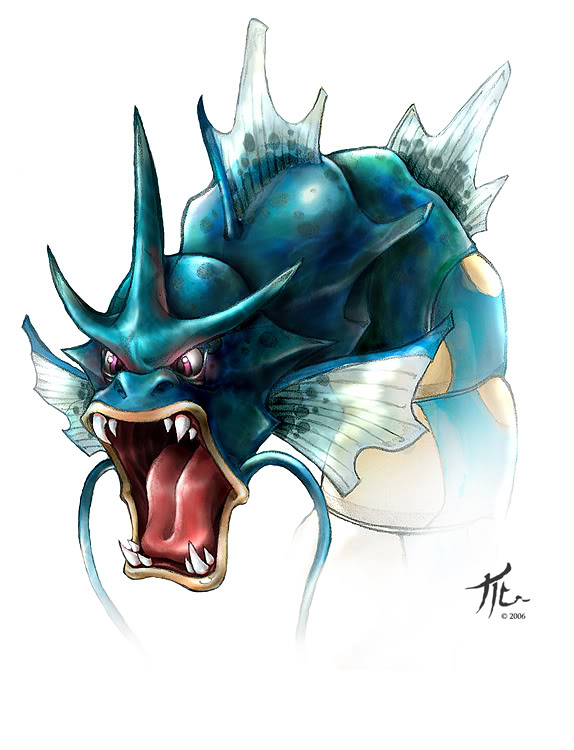 fangs fins gyarados no_humans operatingtethan pokemon pokemon_(creature) purple_eyes simple_background solo tongue white_background