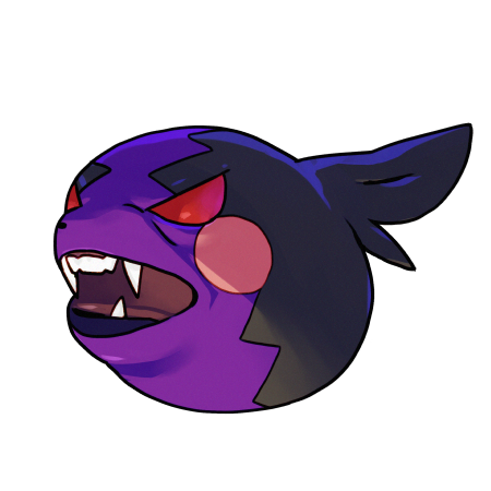 commentary english_commentary gen_8_pokemon go-lurk lowres morpeko morpeko_(hangry) no_humans open_mouth pokemon pokemon_(creature) red_eyes solo teeth tongue transparent_background