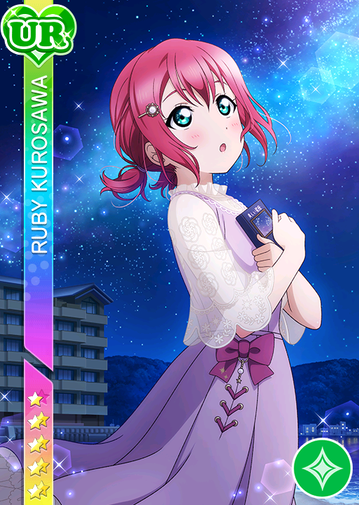 blush character_name dress green_eyes kurosawa_ruby love_live!_school_idol_festival love_live!_sunshine!! pink_hair short_hair