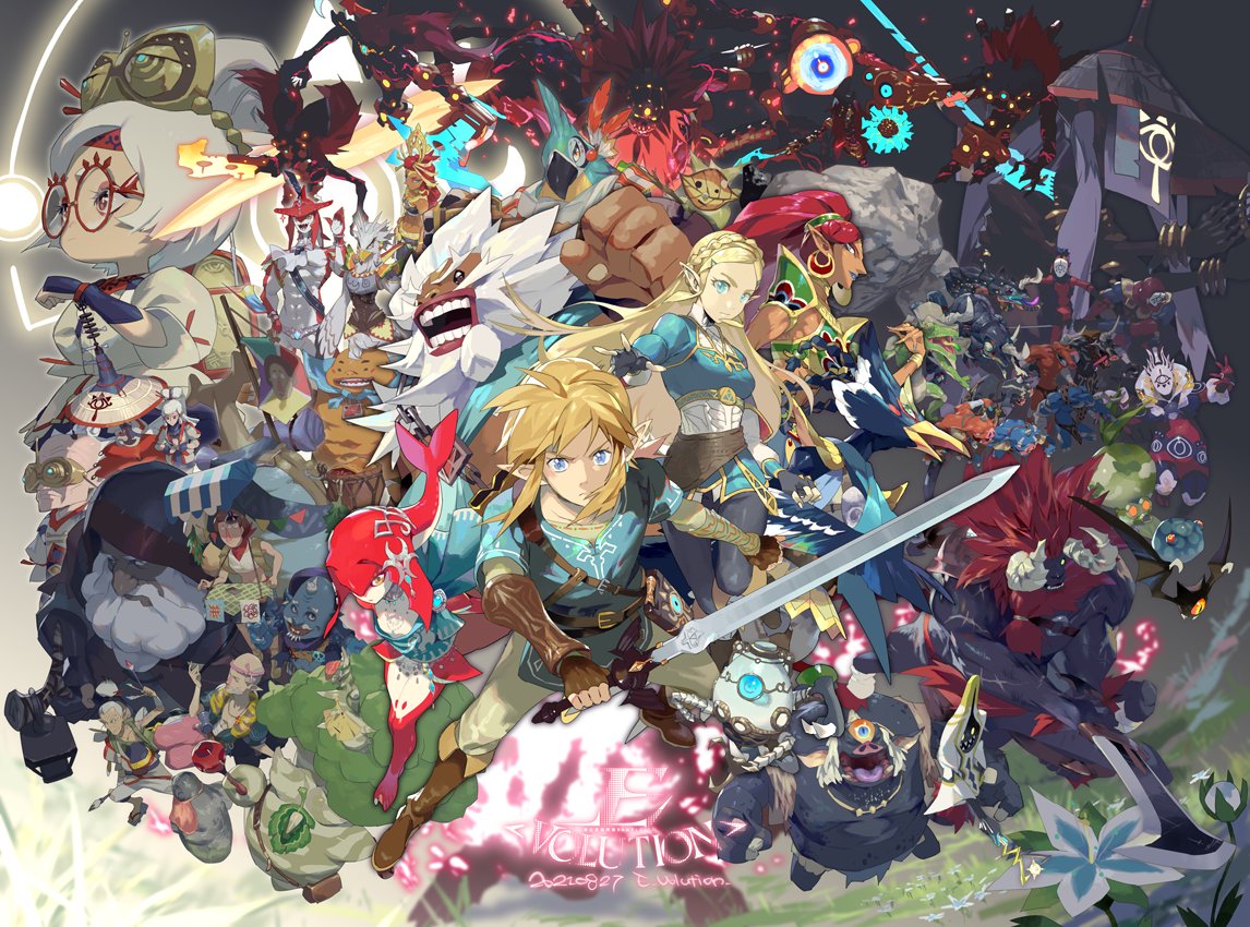 artist_name beard beedle big_hair blonde_hair blue_eyes blue_lips blue_tunic bokoblin bolson_(zelda) bracer braid crown_braid cyclops daruk dated e_volution earrings everyone eye_symbol facial_hair fingerless_gloves fish_girl flower forehead_tattoo ganondorf gauntlets gerudo glasses gloves goggles goggles_on_head goron guardian_(breath_of_the_wild) hestu hinox holding holding_sword holding_weapon hood hoop_earrings hyrule_warriors:_age_of_calamity impa impa_(breath_of_the_wild) jewelry keese kohga korok link lipstick lizalflos long_hair long_nose looking_at_viewer makeup mask master_sword mipha moblin monster muscular muscular_female neck_ring octorok old_man_(zelda) one-eyed paintbrush paya_(zelda) pointy_ears princess_zelda purah redhead revali rhoam_bosphoramus_hyrule riju rito robbie_(zelda) sheikah sidon stone_talus sword teba_(zelda) terrako the_legend_of_zelda the_legend_of_zelda:_breath_of_the_wild tunic urbosa weapon white_hair wizzrobe yiga_clan yunobo zora