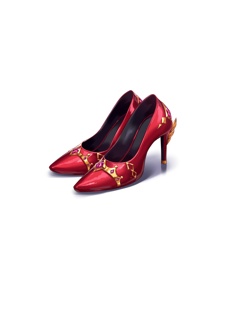 commentary_request high_heels highres no_humans original red_footwear sakiyamama simple_background white_background