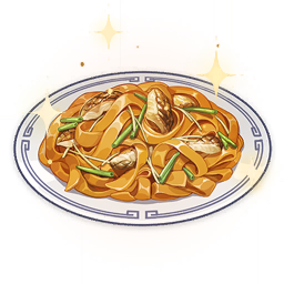 artist_request commentary english_commentary fish food food_focus genshin_impact lowres no_humans noodles official_art plate sparkle spring_onion still_life third-party_source transparent_background
