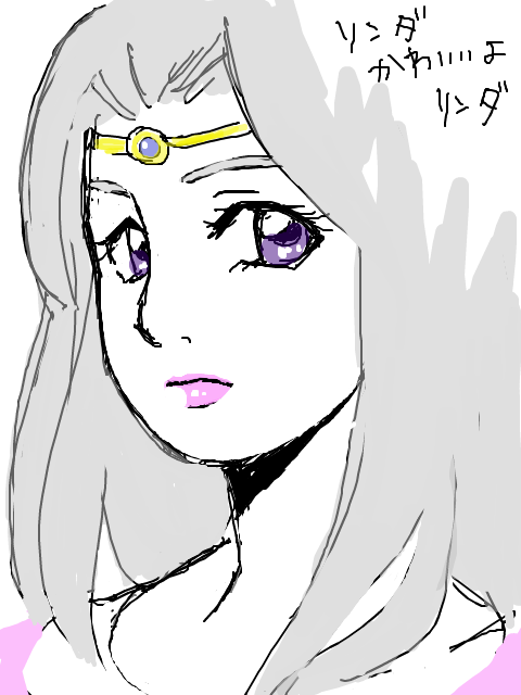 female grey_hair guin_saga rinda_farseer sketch solo violet_eyes