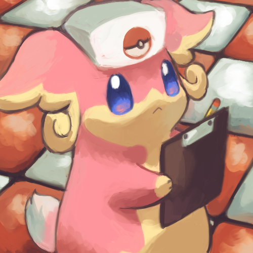 :&lt; audino blue_eyes clipboard closed_mouth commentary_request fouinar hat hatted_pokemon holding lowres no_humans nurse_cap pencil pokemon pokemon_(creature) solo standing white_headwear