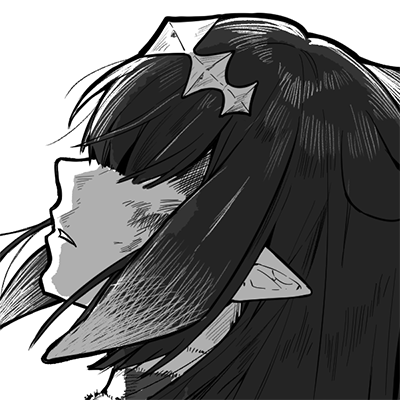 1girl bangs blood blood_on_face covered_eyes english_commentary greyscale hair_over_eyes hololive hololive_english kaneki_profile_picture leaning_back lowres meme monochrome ninomae_ina'nis ninomae_ina'nis_(artist) parody parted_lips pointy_ears solo tokyo_ghoul tokyo_ghoul:re virtual_youtuber white_background