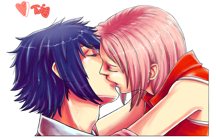 haruno_sakura kiss naruto tagme uchiha_sasuke