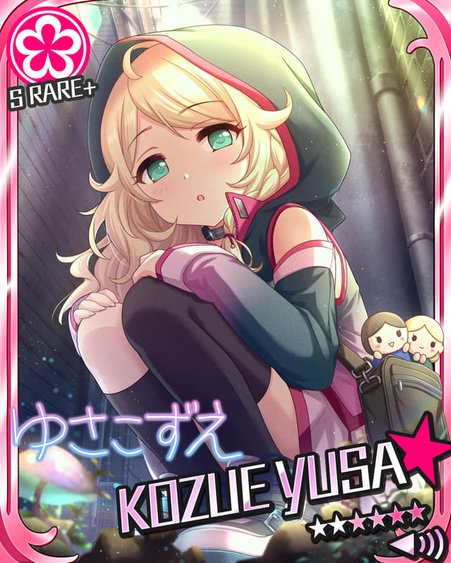 blonde_hair blush character_name dress green_eyes idolmaster idolmaster_cinderella_girls kozue_yusa short_hair smile stars