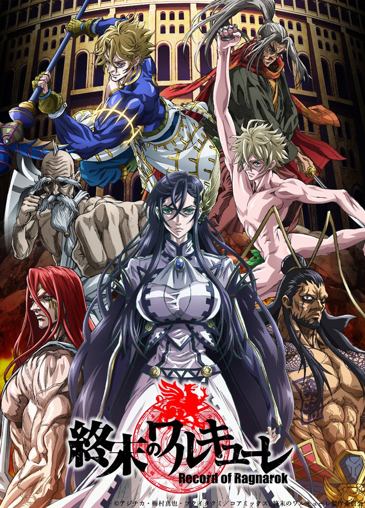 1girl 6+boys abs beard black_hair blonde_hair breasts brunhilde_(shuumatsu_no_valkyrie) dress facial_hair large_breasts long_hair looking_at_viewer multiple_boys muscular muscular_male mustache redhead short_hair shuumatsu_no_valkyrie veins wing_hair_ornament