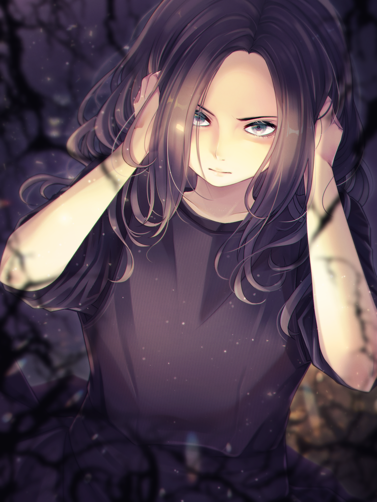 1girl black_hair blue_eyes child closed_mouth dress eveline female_child long_hair looking_at_viewer nana_(kanaonet7) resident_evil resident_evil_7 solo