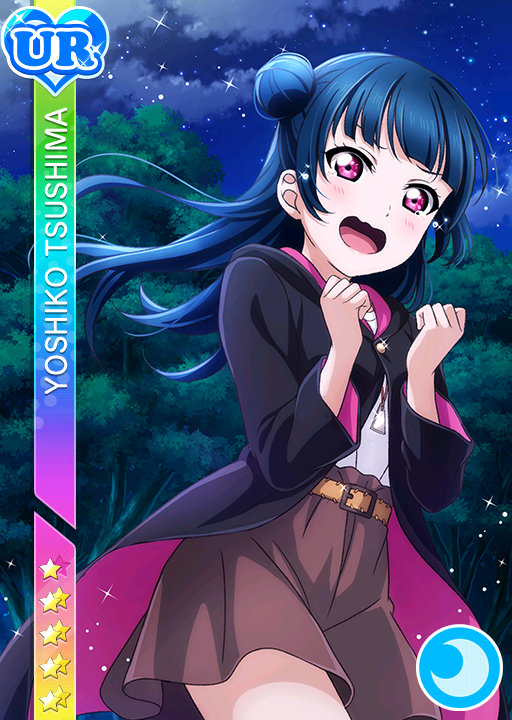 blue_hair blush character_name dress long_hair love_live!_school_idol_festival love_live!_sunshine!! pink_eyes tsushima_yoshiko